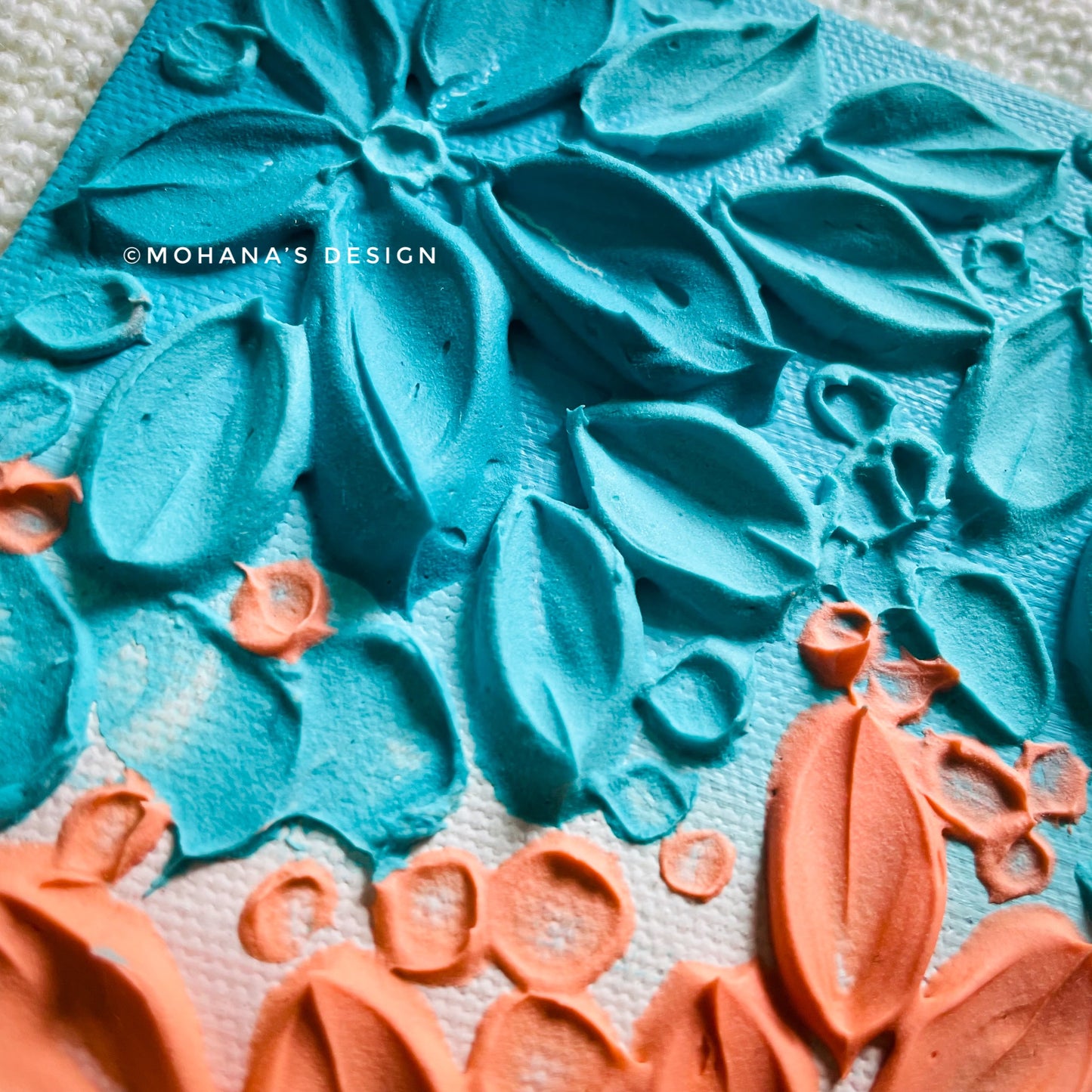 Fire and Ice ~ Textured Art (4" x 6" inches)