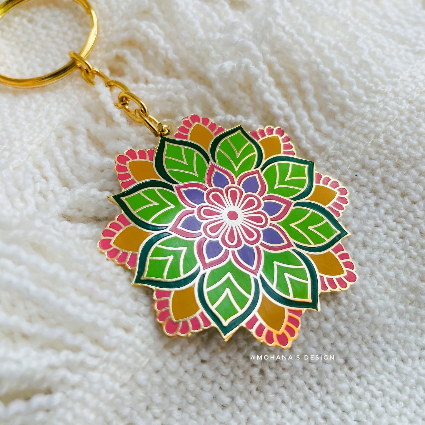 Mandala ~ Enamel Keychain