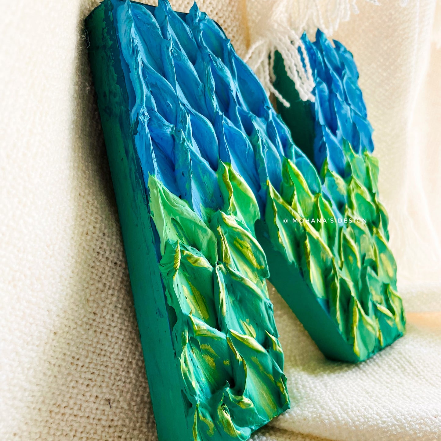 Textured Wooden Letter ~ N