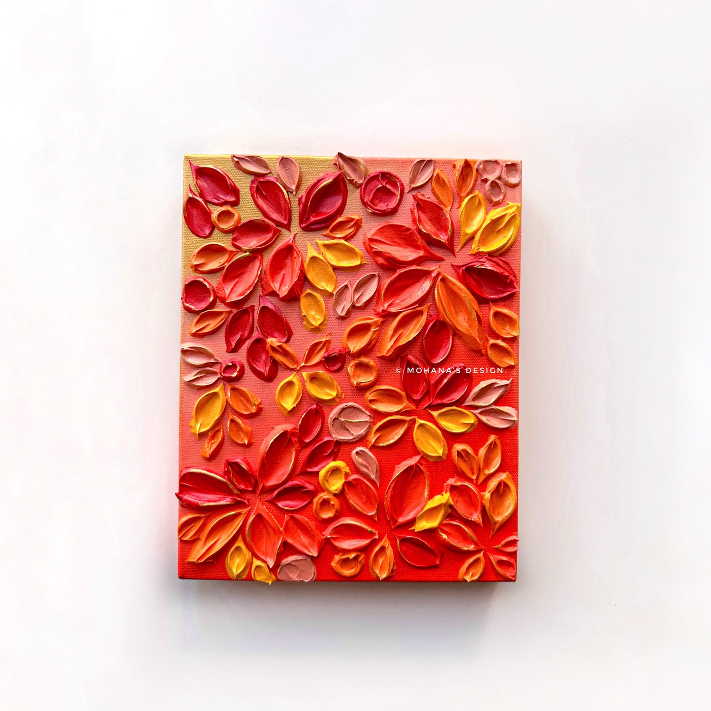 Scarlet Symphony ~ Textured Art (8" x 10" inches)