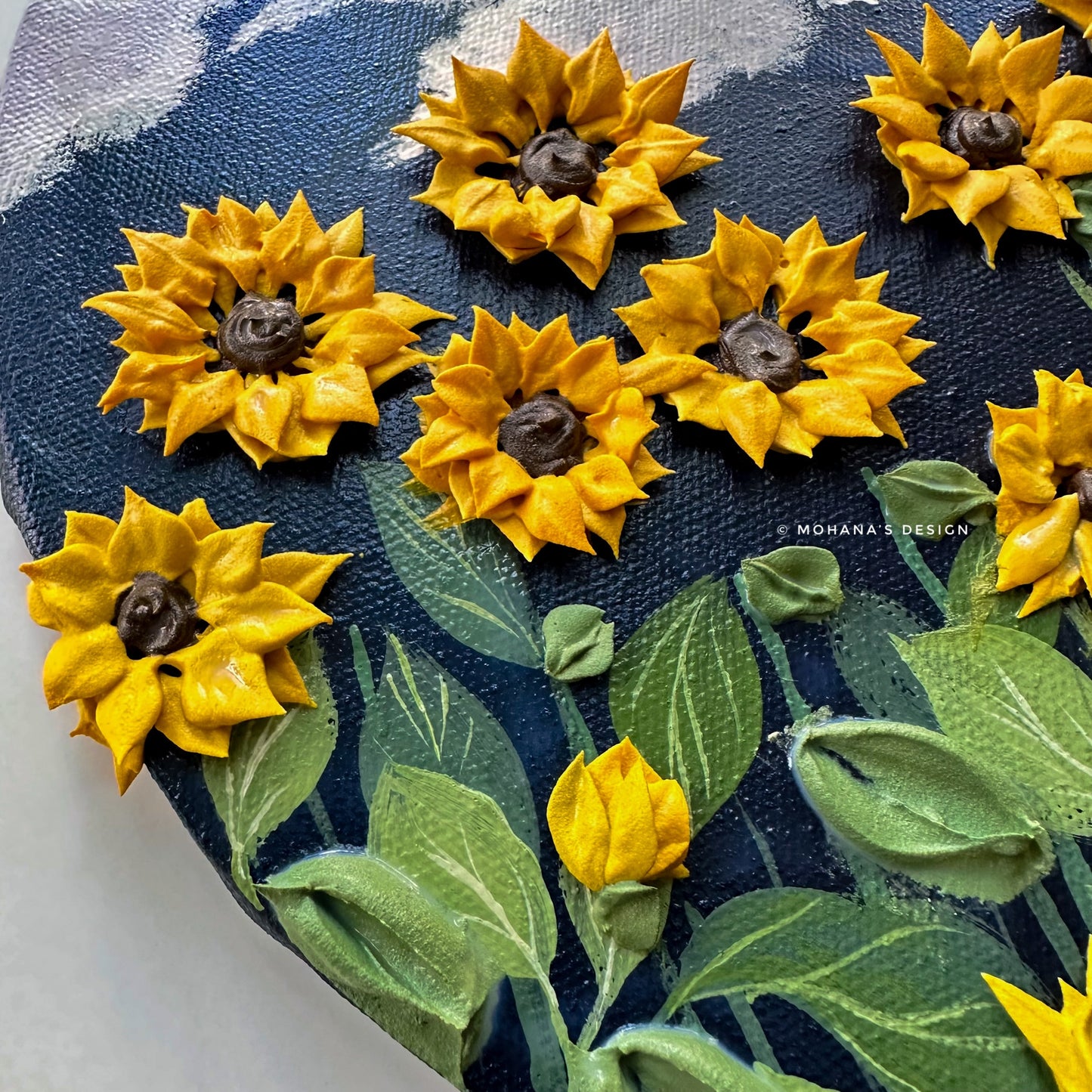 Dreamy Sunflower Field ~ Textured Art (10" inches)