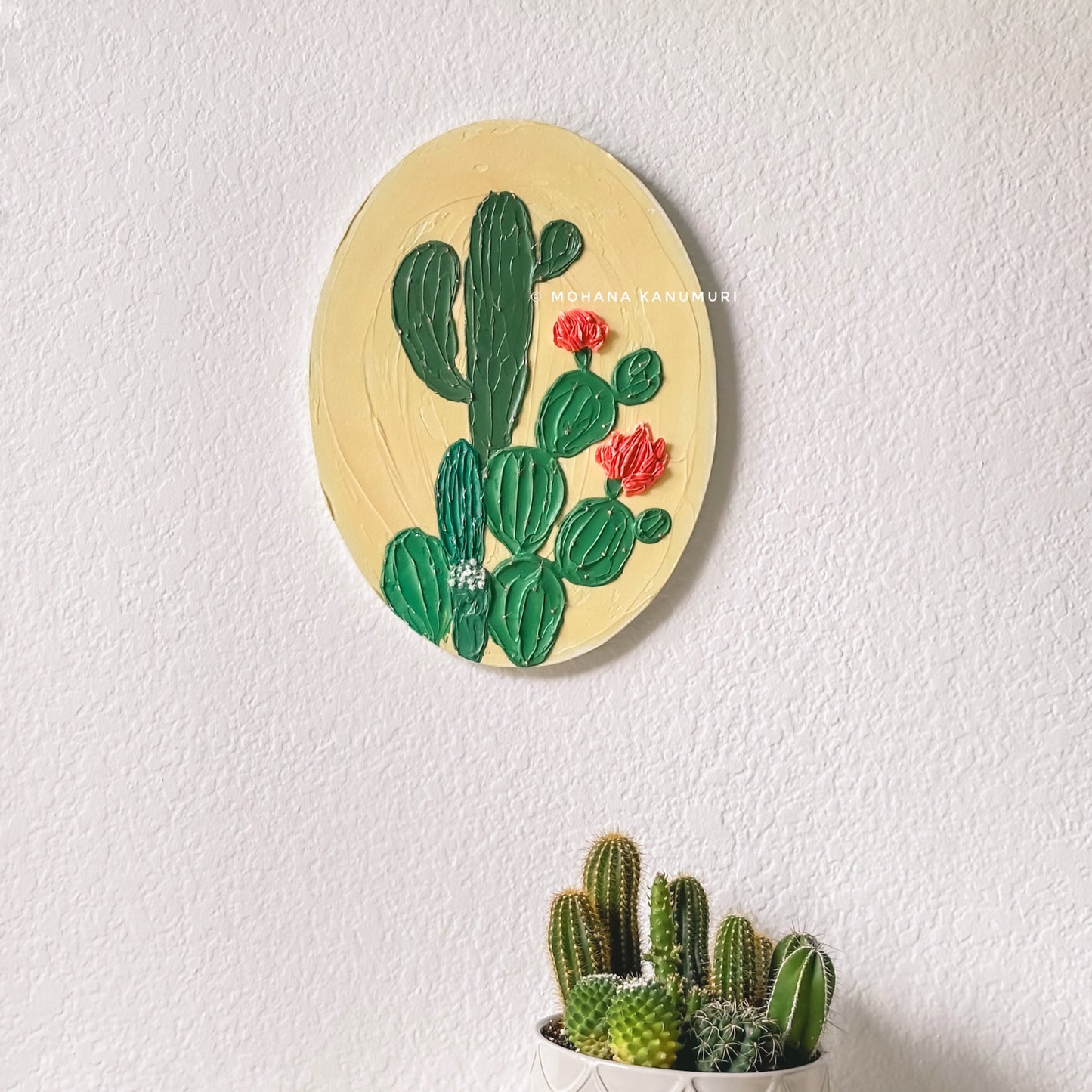 Cacti Kisses ~ Textured Art (12" x 16" inches)