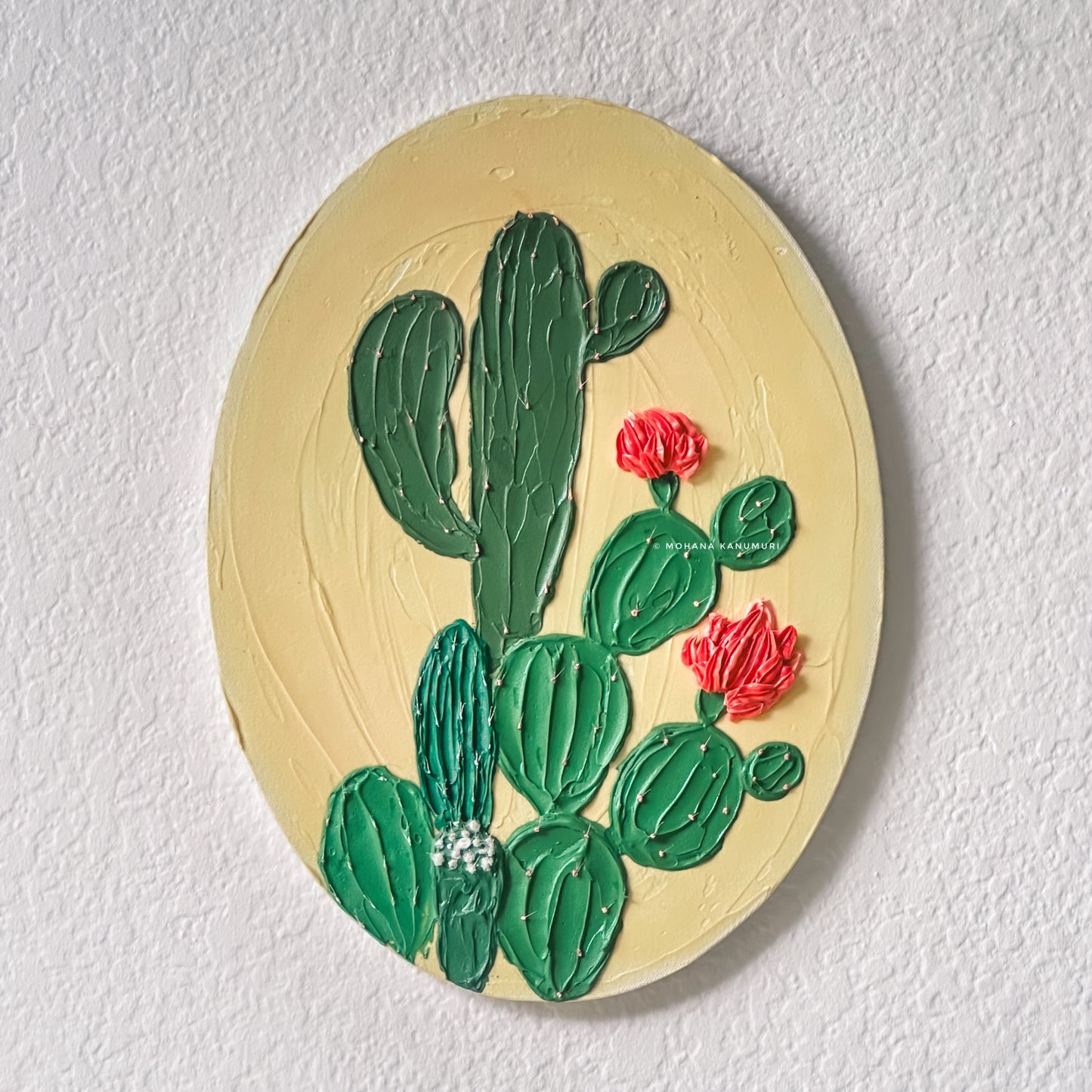Cacti Kisses ~ Textured Art (12" x 16" inches)