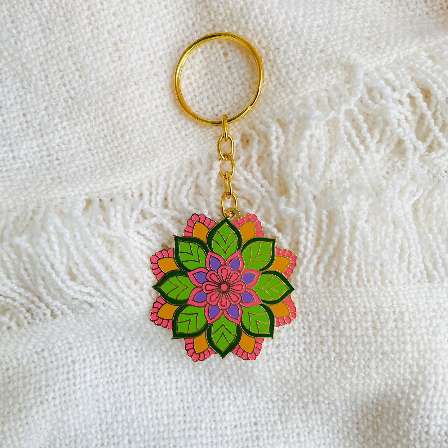 Mandala ~ Enamel Keychain