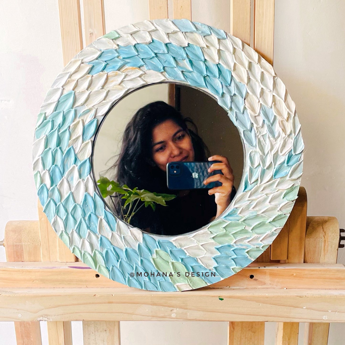 Serene ~ Texture Art Mirror (8" inches)