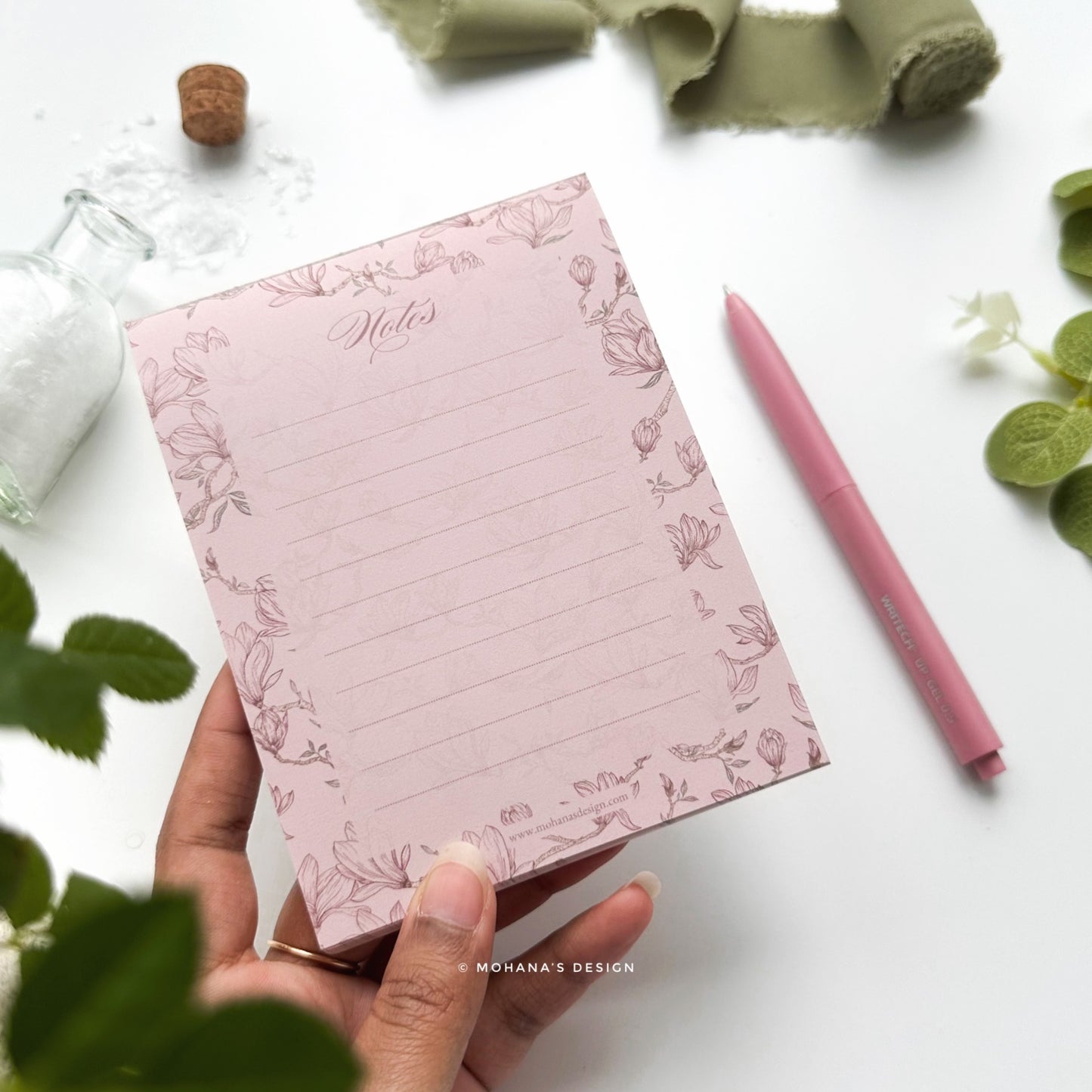 Whimsical Magnolia Notes ~ A6 size