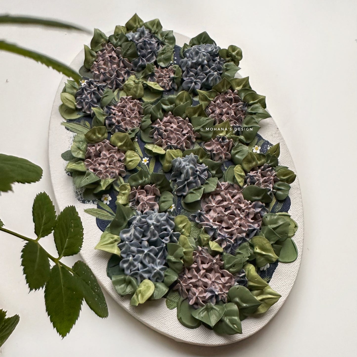 Hydrangeas ~ Textured Art (12" x 8" inches)