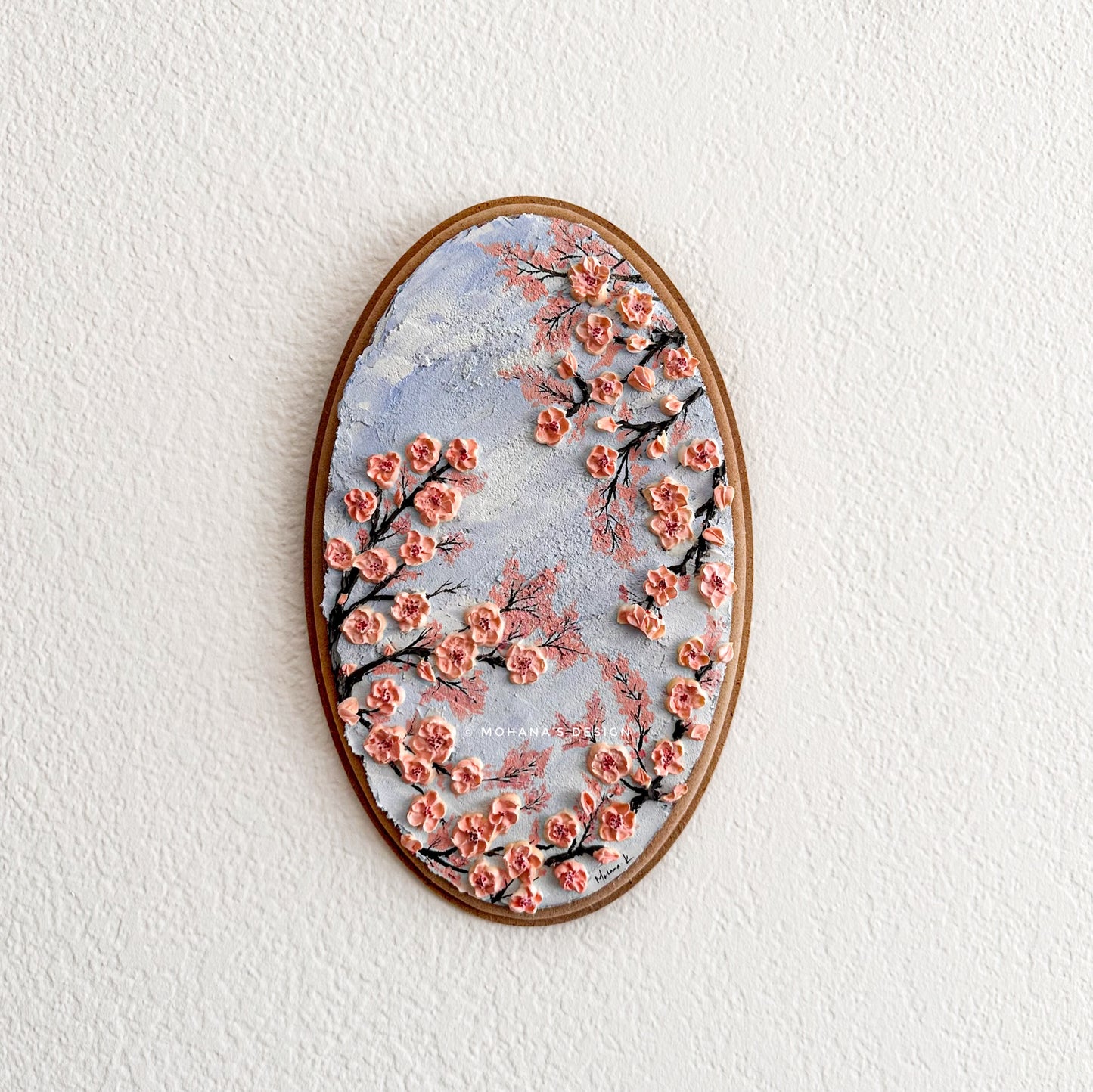 Cherry Blossoms ~ Textured Art (12" x 8" inches)