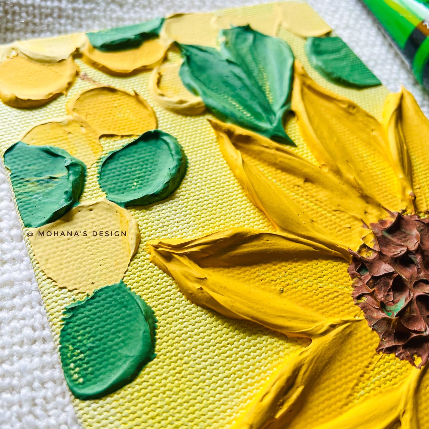 Sunflower Lover 🌻 ~ Textured Art (4" x 6" inches)