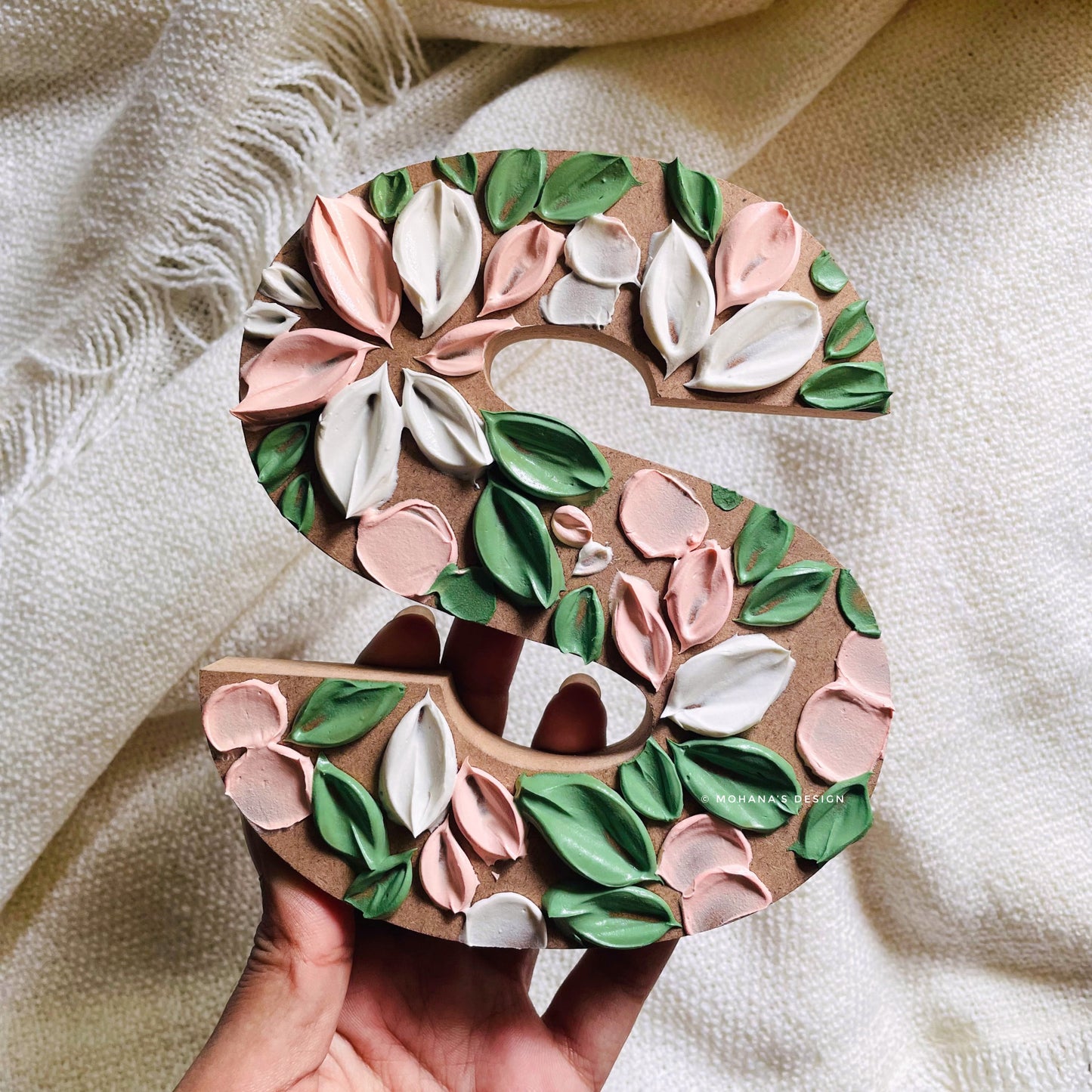 Textured Wooden Letter ~ S