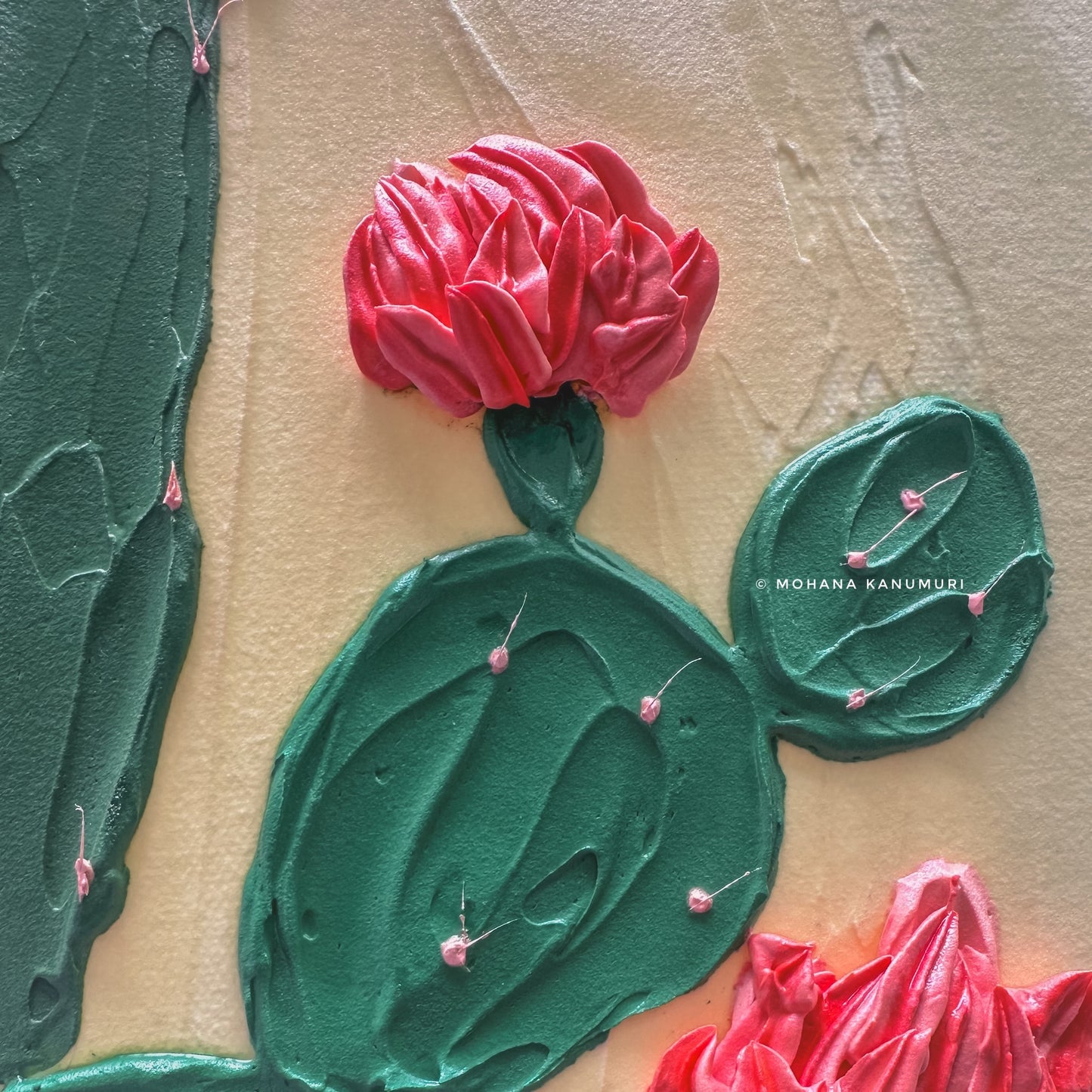 Cacti Kisses ~ Textured Art (12" x 16" inches)