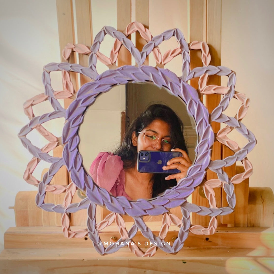 Sweet Escape ~ Texture Art Mirror (8" inches)