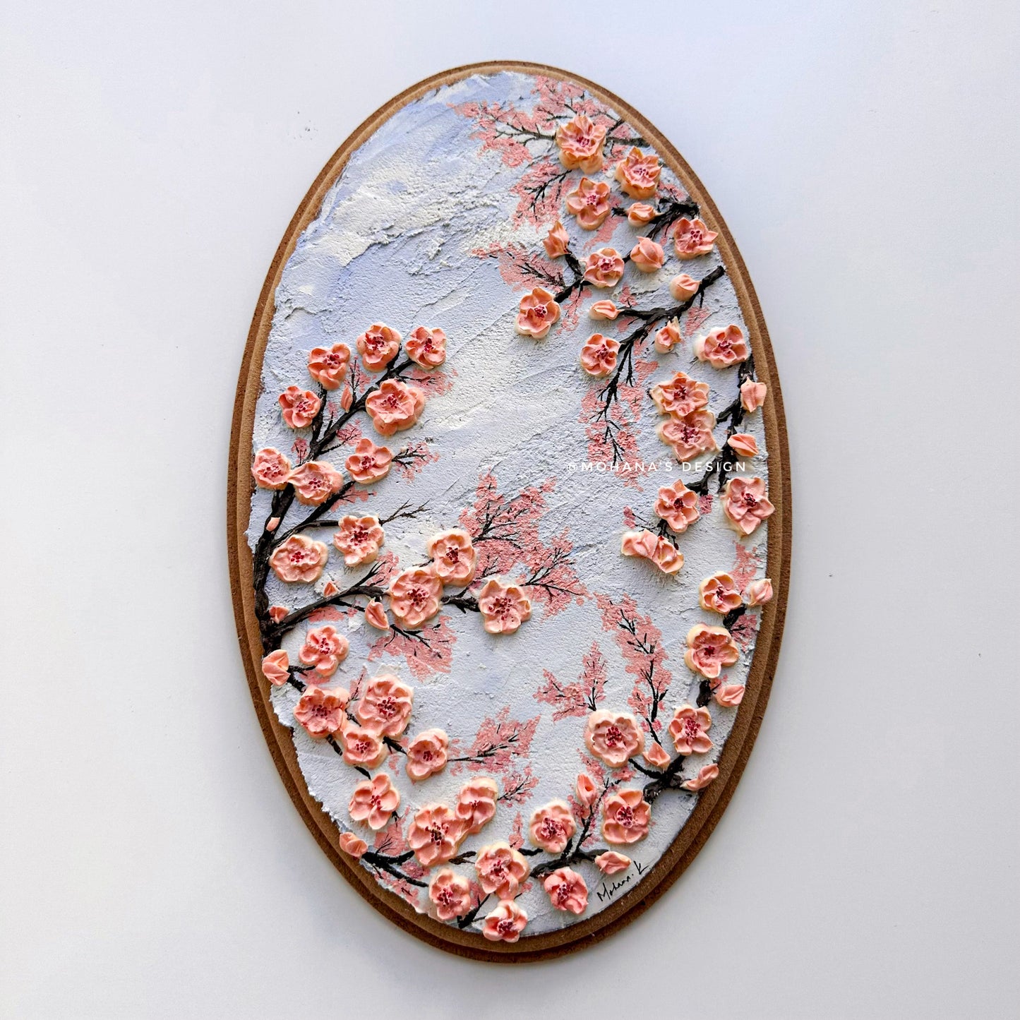Cherry Blossoms ~ Textured Art (12" x 8" inches)