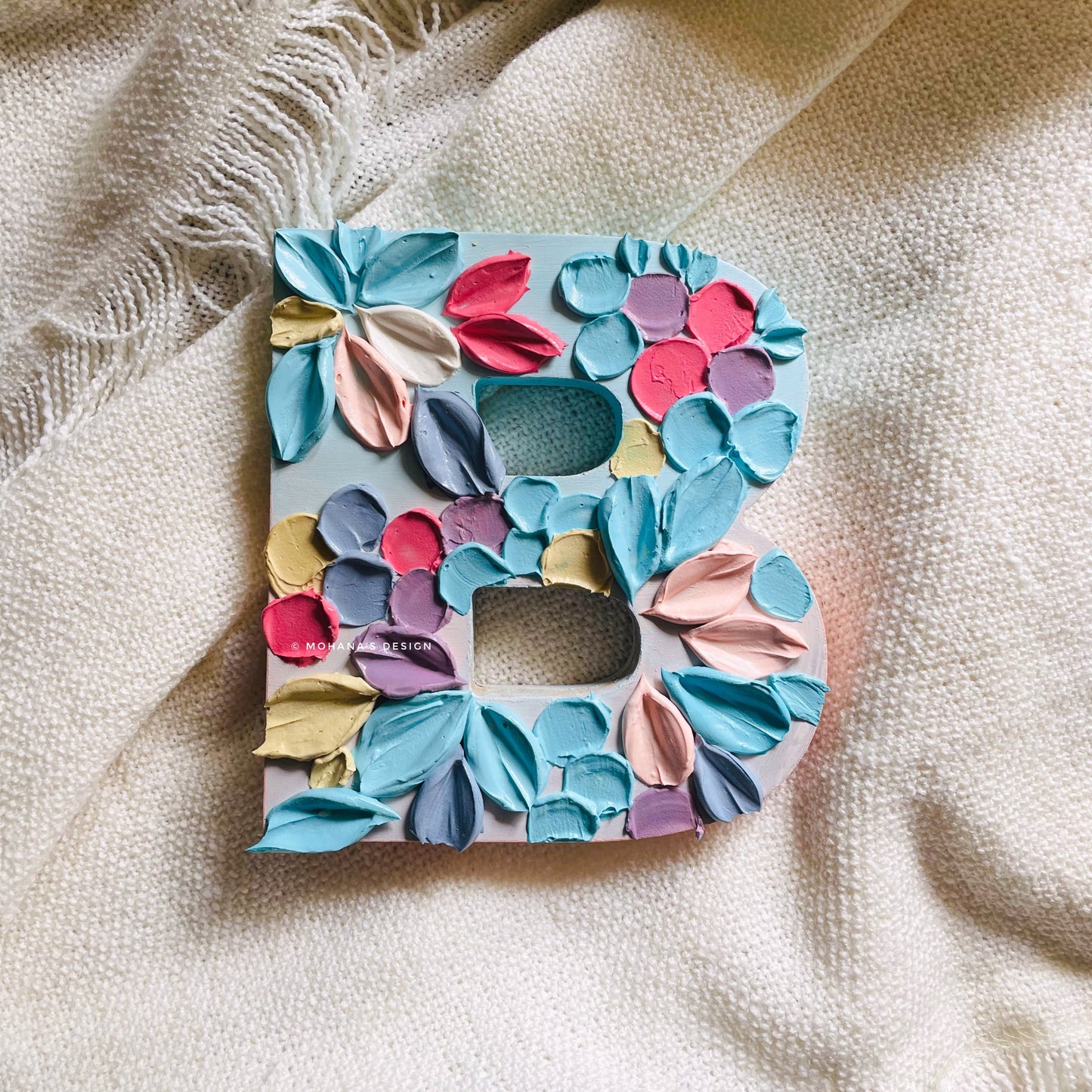 Textured Wooden Letter ~ B