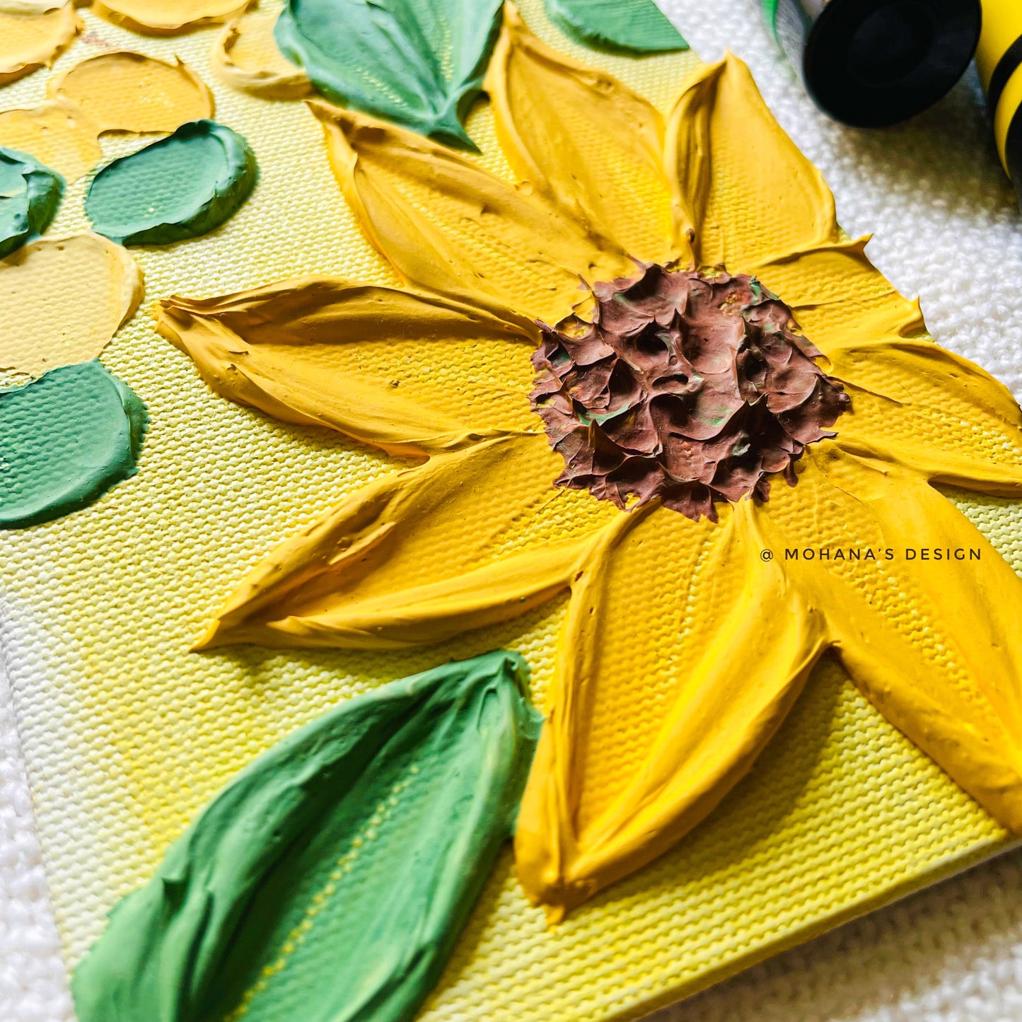 Sunflower Lover 🌻 ~ Textured Art (4" x 6" inches)