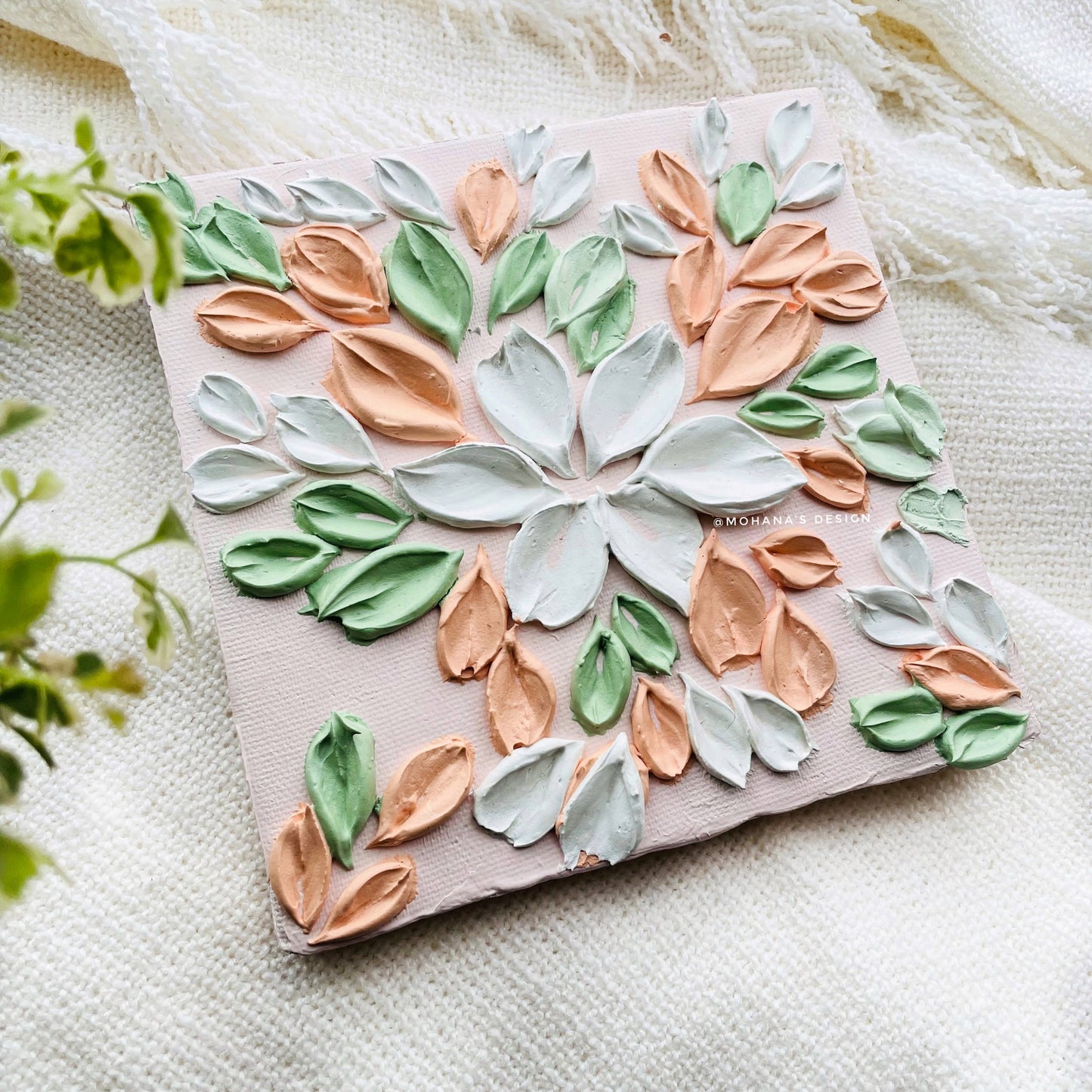 Peace ~ Textured Art (6" x 6" inches)