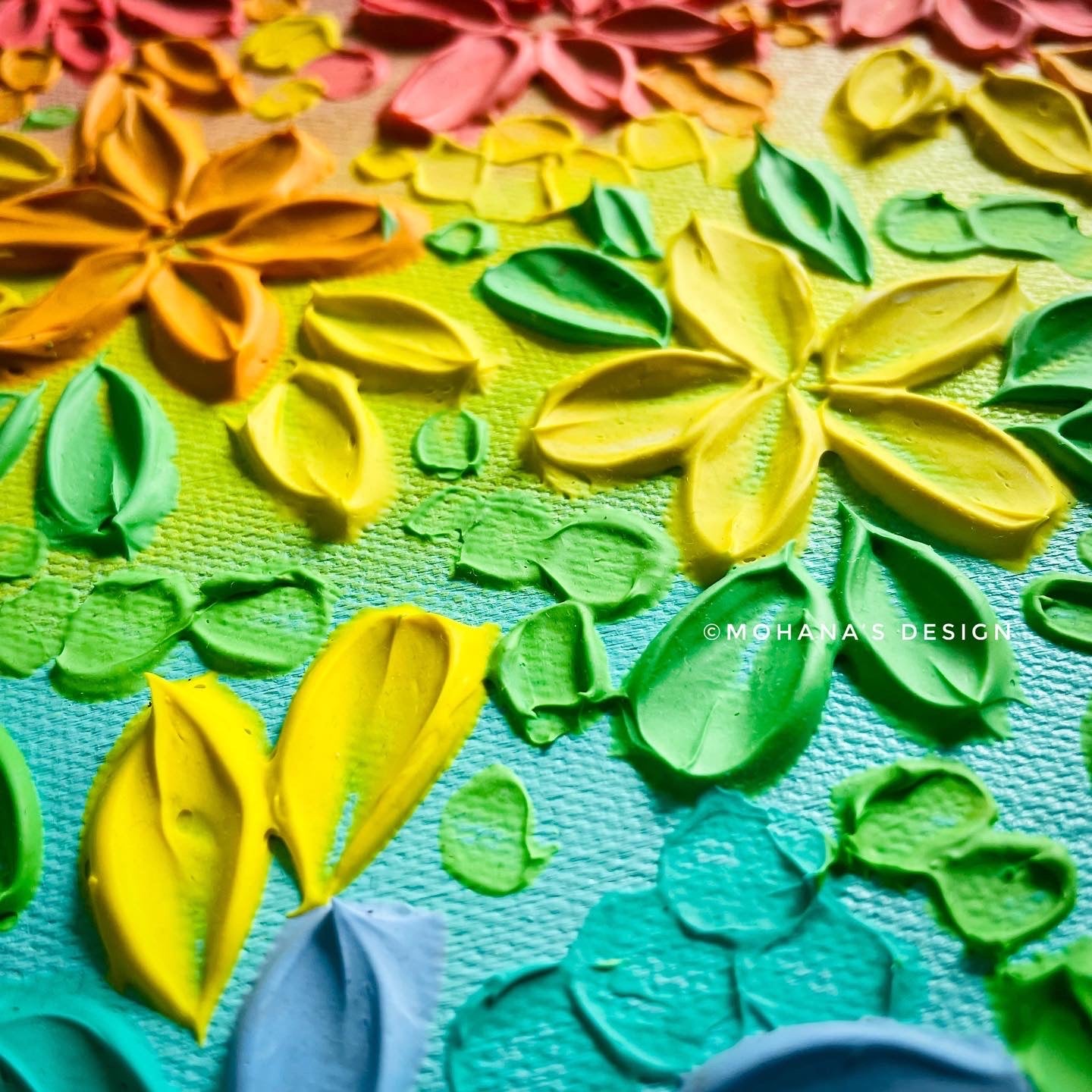 Rainbow Confetti ~ Textured Art (8" x 8" inches)