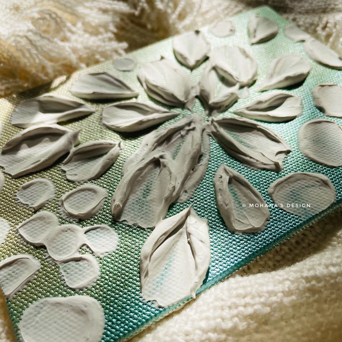Vintage bloom ~ Textured Art (4" x 6" inches)