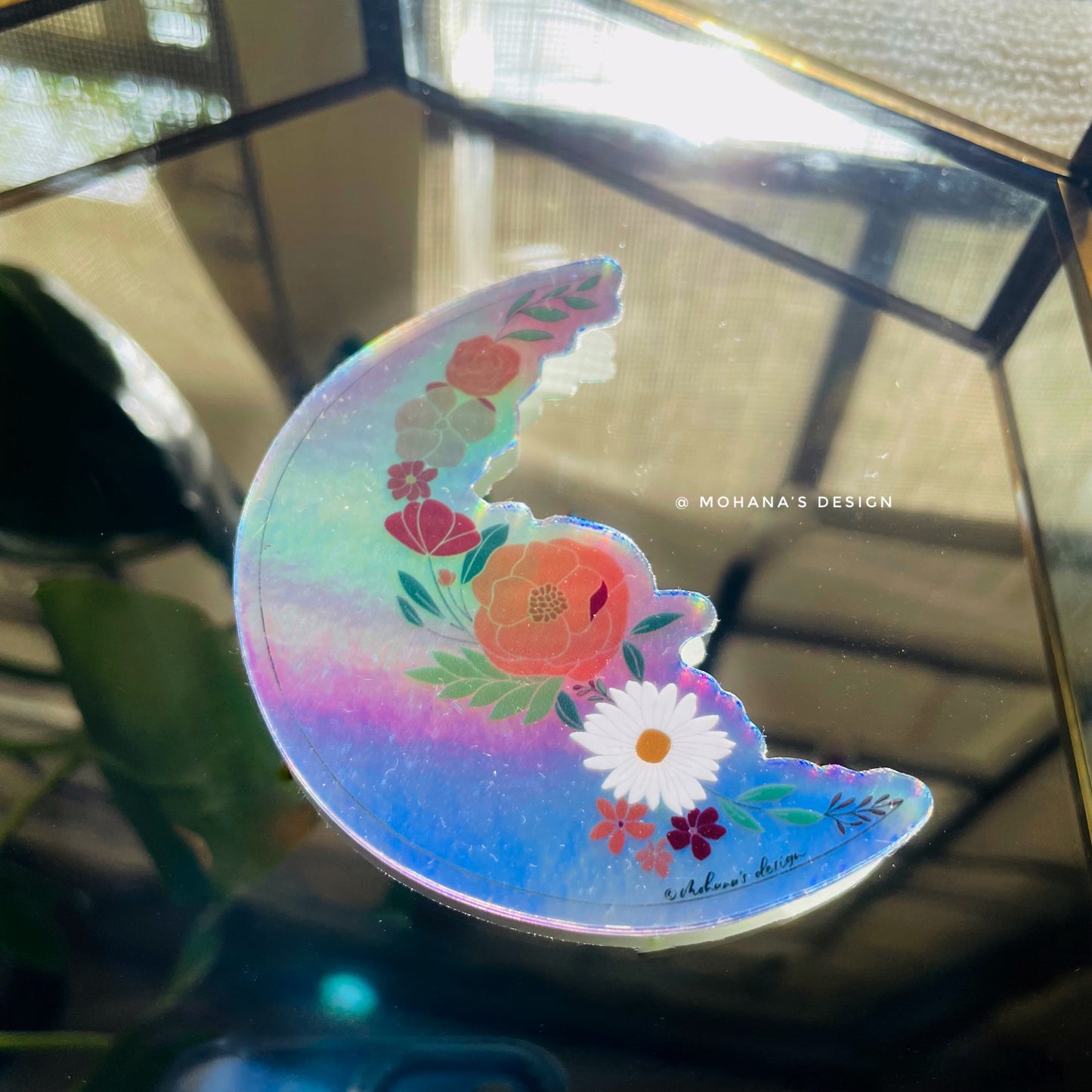 Floral Moon - Harry Potter Holographic Sticker