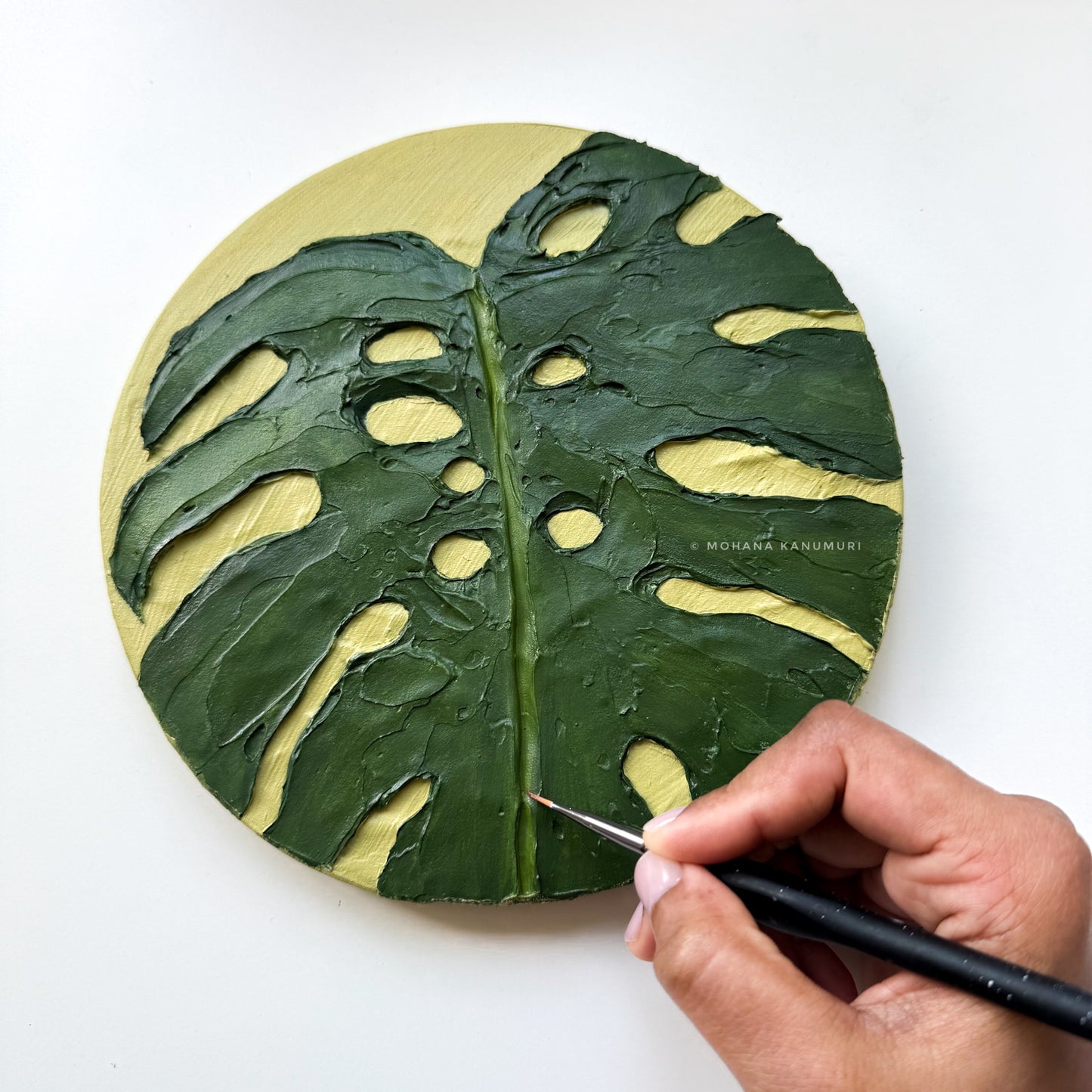 Monstera ~ Textured Art (8" inches)