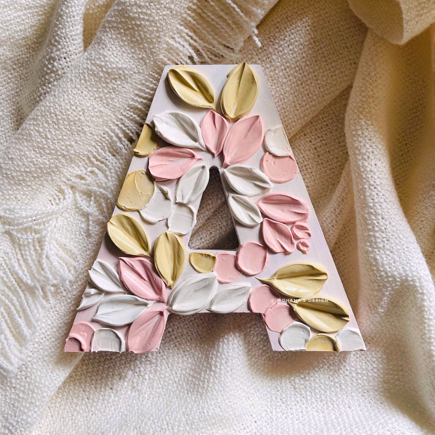 Textured Wooden Letter ~A