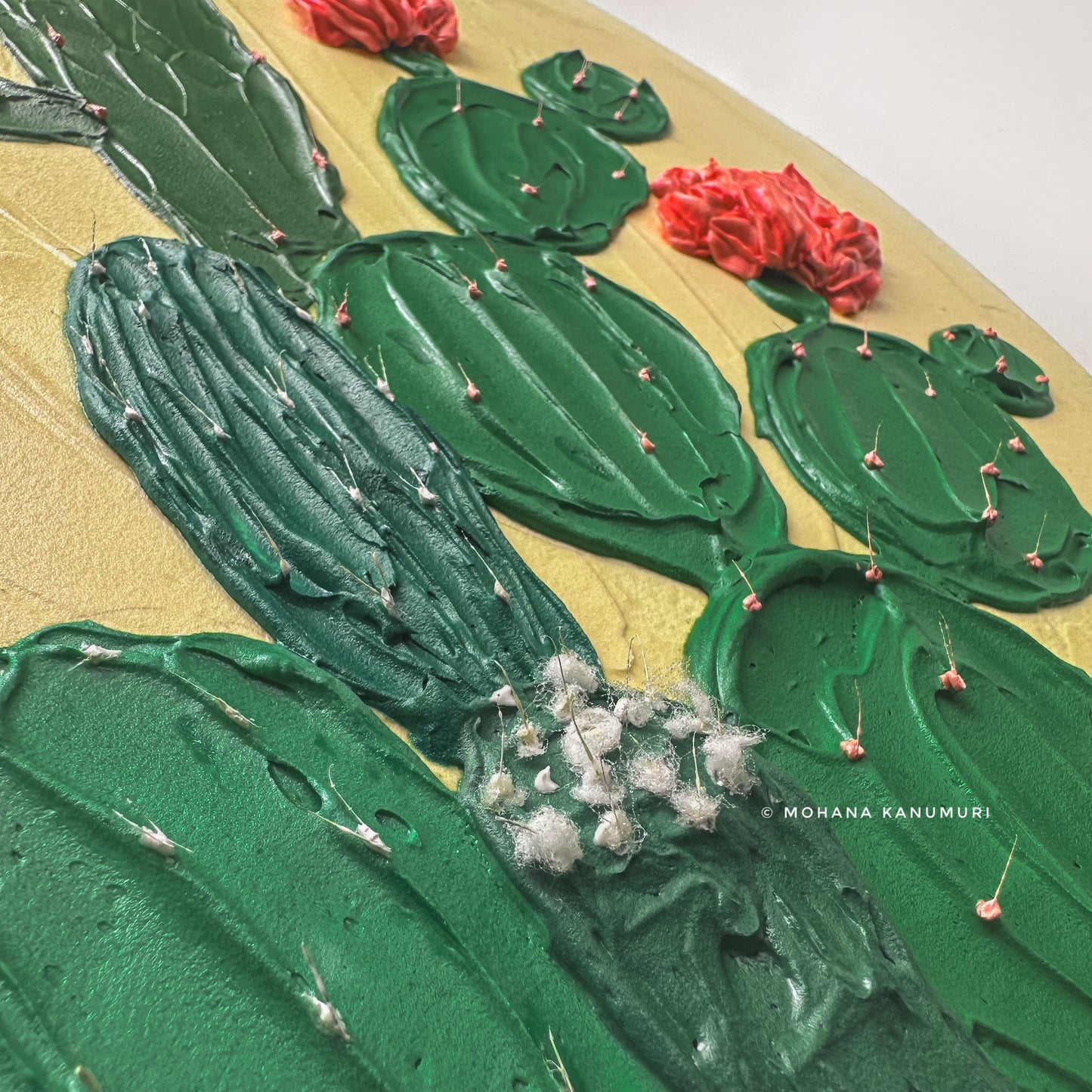 Cacti Kisses ~ Textured Art (12" x 16" inches)