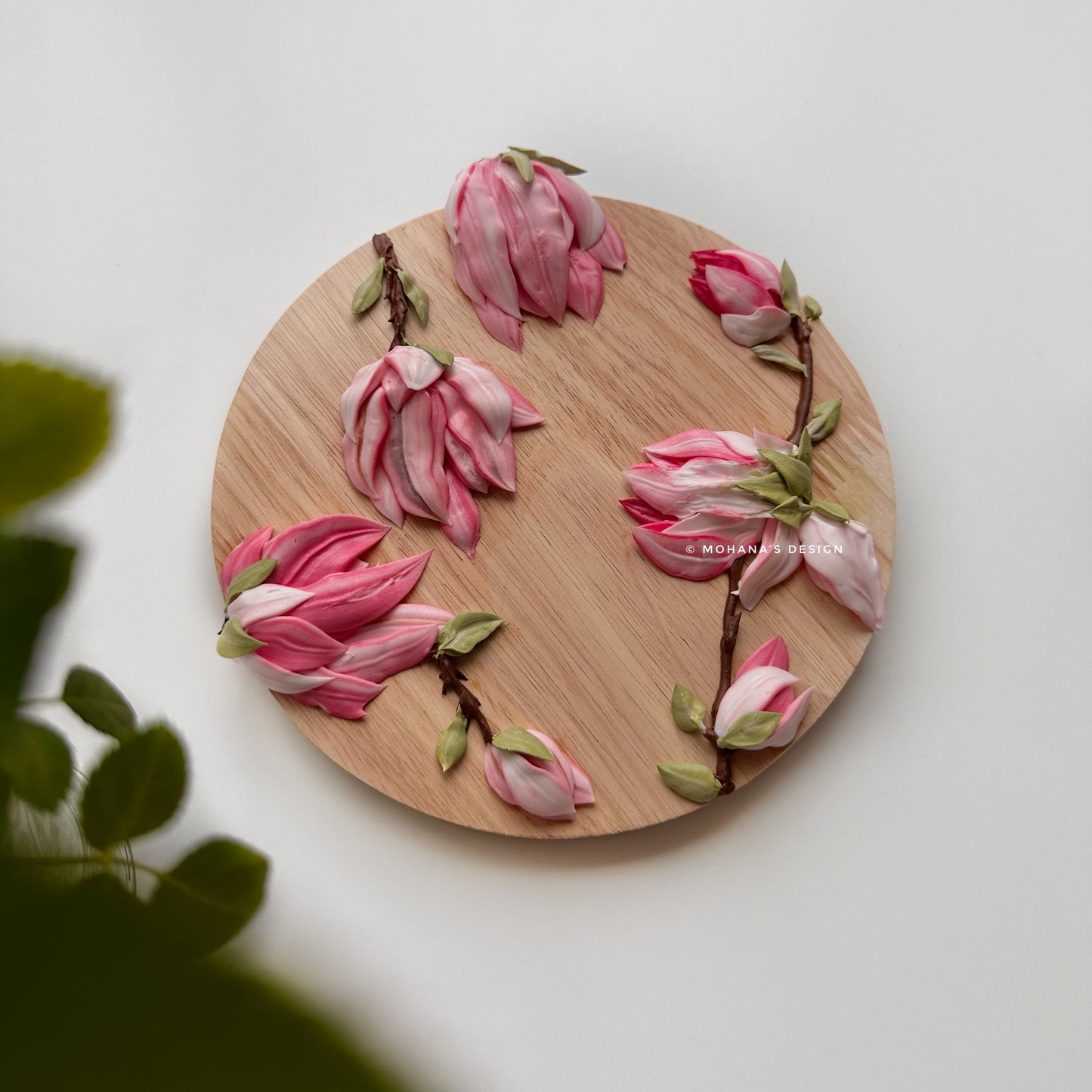 Magnolias ~ Textured Art (8" inches)