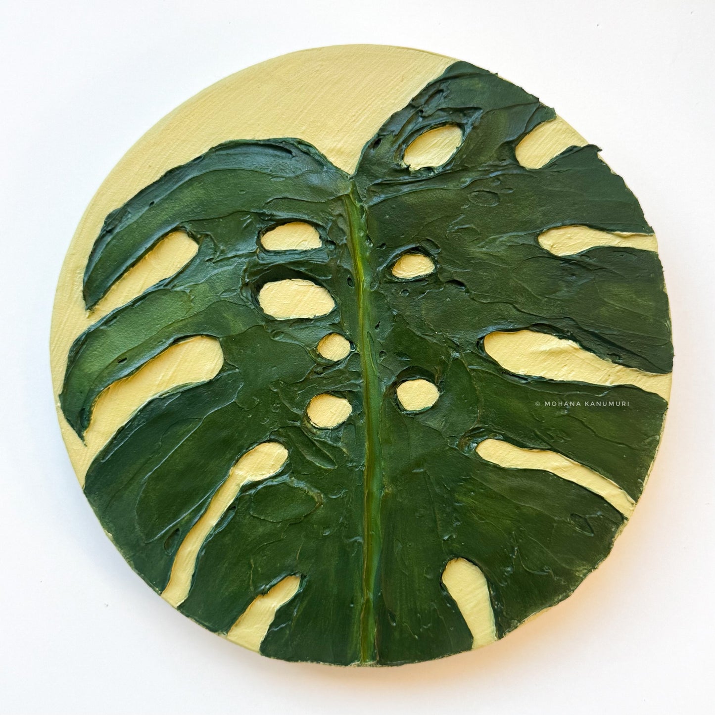 Monstera ~ Textured Art (8" inches)