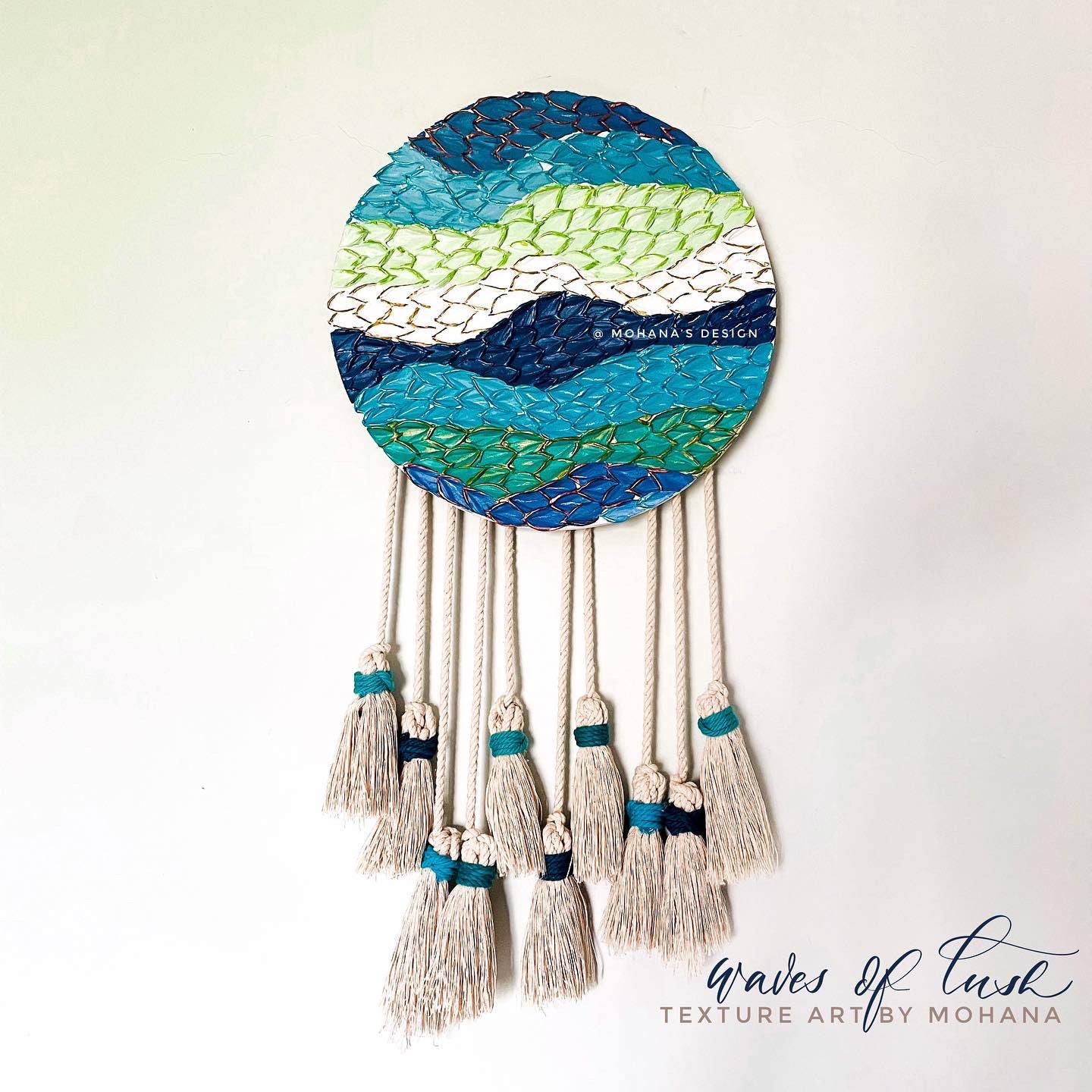 Waves of Lush ~ Textured art Macramé (12" x 24" inches)