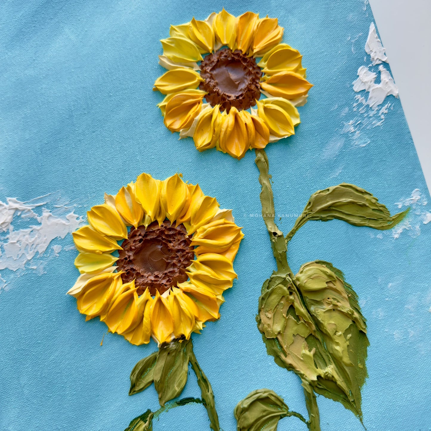 Two Sunflowers 🌻 (24" x 12")