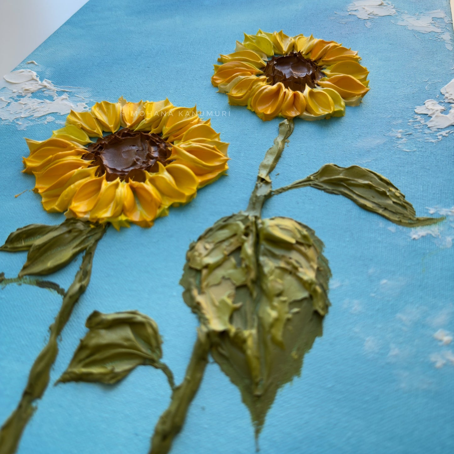 Two Sunflowers 🌻 (24" x 12")