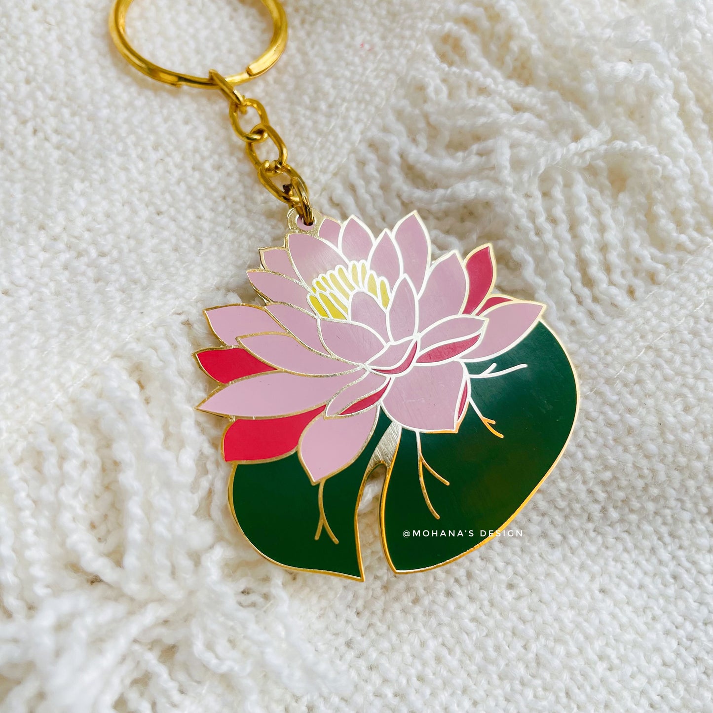 Lotus ~ Enamel Keychain