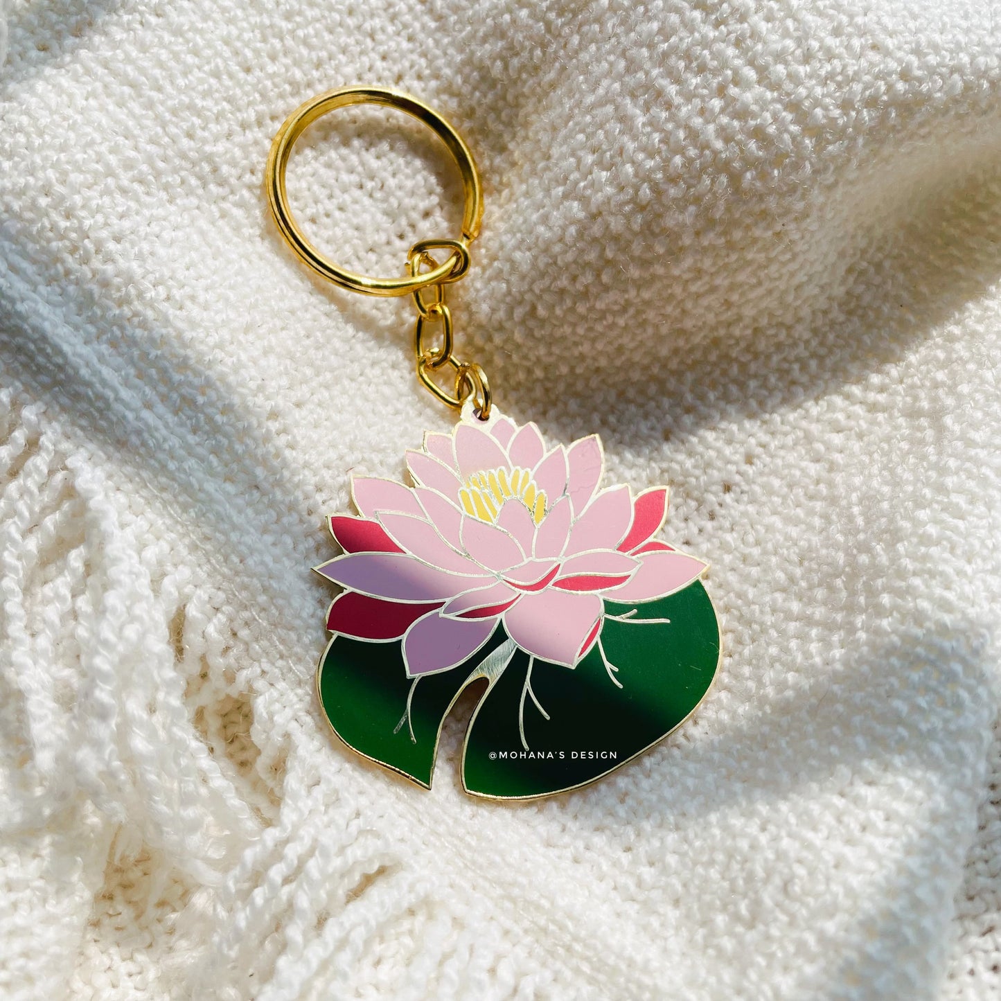 Lotus ~ Enamel Keychain