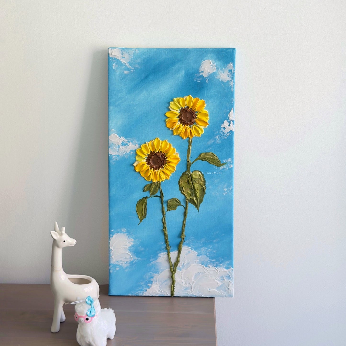 Two Sunflowers 🌻 (24" x 12")