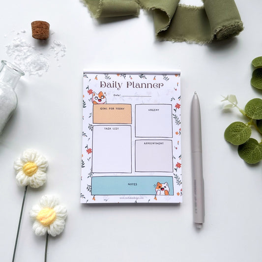 Purrfect Blooms Daily Planner ~ A6 size