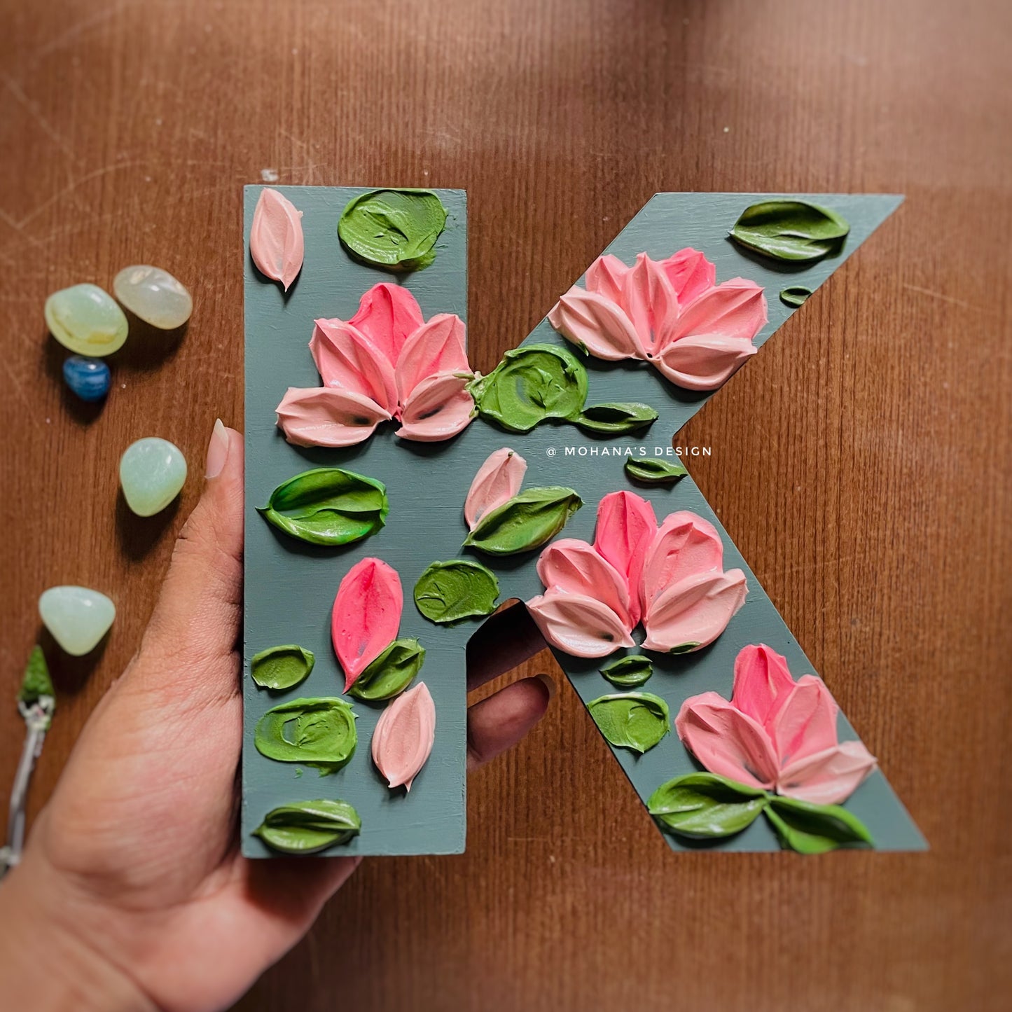 Textured Wooden Letter ~ K