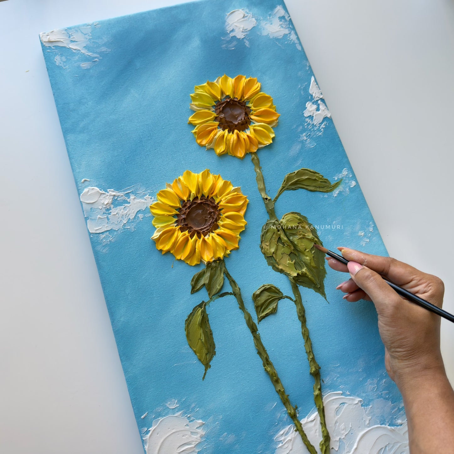 Two Sunflowers 🌻 (24" x 12")
