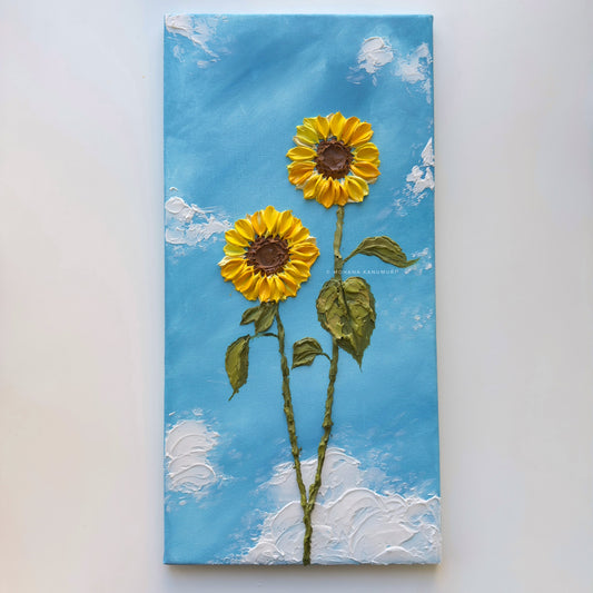 Two Sunflowers 🌻 (24" x 12")